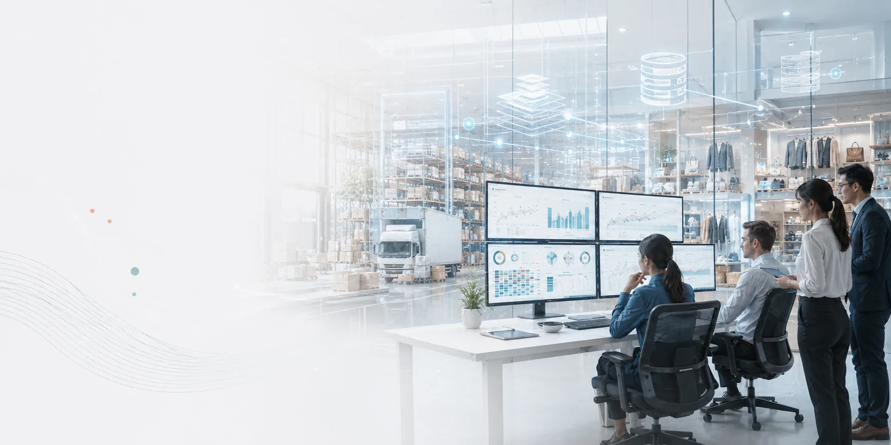 The AI Data Hub: retail source systems unified into a governed data platform feeding analytics and AI applications